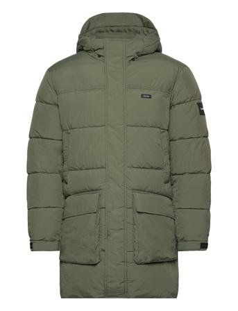 Calvin Klein Crinkle Nylon Longlength Quilt Khaki Green