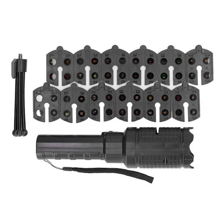 Bærbar projektorlommelygte til børn med 12 kort og stativ 6 LED'er Hvidt lys legetøj