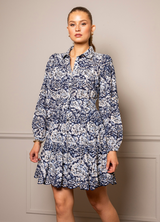 MISSMAYA - Vicky Dress Blue Flower - XL