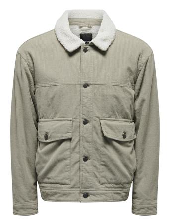 Onsharvey Corduroy Mix Jacket Otw Foret Jakke Khaki Green ONLY & SONS
