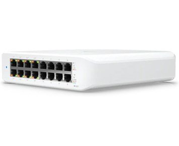Ubiquiti UniFi Switch Lite 16 PoE - 16 PoE-portars switch med medföljande väggfäste
