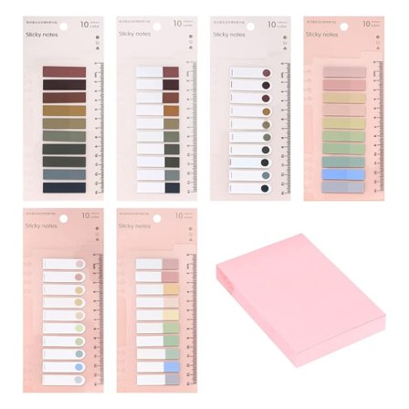 Setissä 6 Post-it -lappua, värillisiä itseliimautuvia kirjanmerkkitarroja_tfrf