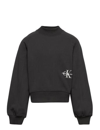 Monogram Off Placed Sweatshirt Sweat-shirt Tröja Svart Calvin Klein