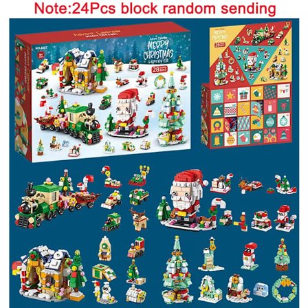 24 stk/sett Adventskalender Fidget Toys Julenissen DIY Juletre Hengepynt 2024 Julekalender Nedtelling Leksaker for barn