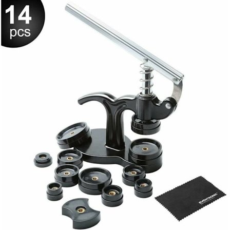 Urpresseværktøjssæt, urkasselukker med 12 formstørrelser til 18 mm til 50 mm ure, skridsikre riller sikrer præcision, ideel til reparation af ure