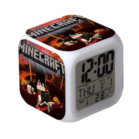 Wekity Anime Herätyskello One Piece LED-neliökello Digitaalinen herätyskello Aika, Lämpötila, Hälytys, Päivämäärä