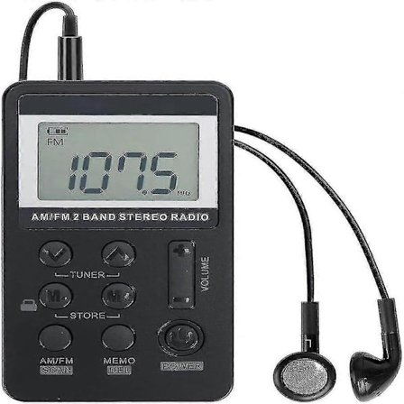 Am/FM Mini Taskuradio Kannettava Digitaalinen Viritys Stereo Walkman Radio Ladattavalla Akulla, LCD-Näytöllä Ja Kuulokkeilla Kävelyyn/Lenkkeilyyn