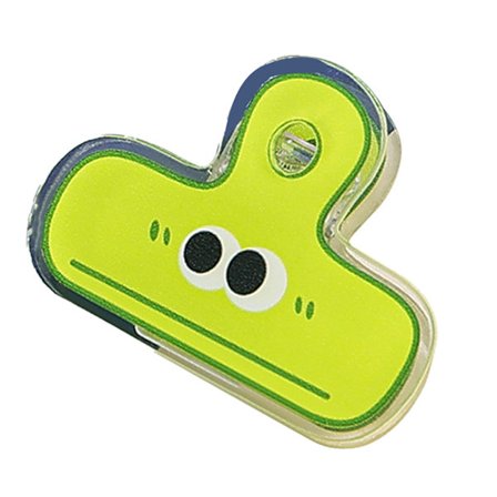 Papirklips Plast Søt Tegneserie Dobbeltsidig Multifunksjonell Dokumentklips med Lang Hale for Kontorrekvisita Permblader Grønt Uttrykk