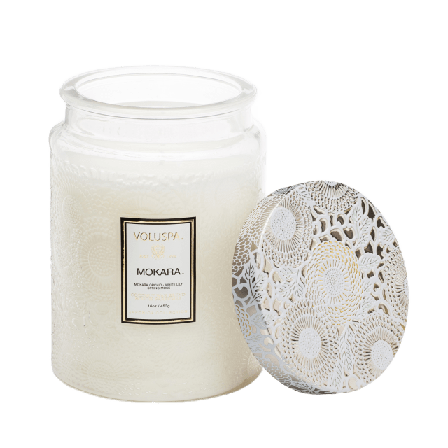 Voluspa Embossed Large Glass Scented Candle Mokara Doftljus & rumsdofter Dam 455 g