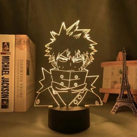 My Hero Academia Katsuki Bakugo Lys Anime Lampe 3D LED Nattlys