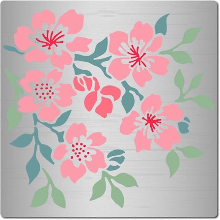 6,3 tommers Kirsebærblomst Sjablonger Blomstergren Blomster Metallmaler Dekorativ Gjenbrukbar Rustfritt Stål Sjablong for Scrapbooking Gravering 