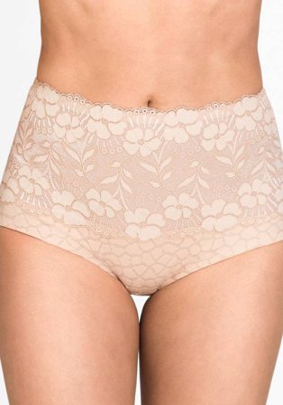 Miss Mary of Sweden Jacquard & Lace Trosgördel Trosor Dam Beige 44