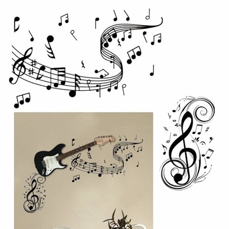 Væg tatovering overføringsfilm musik vægklistermærke musikalsk vægklistermærke vægdekoration musik tatovering til stue, børneværelse, TV-baggrund