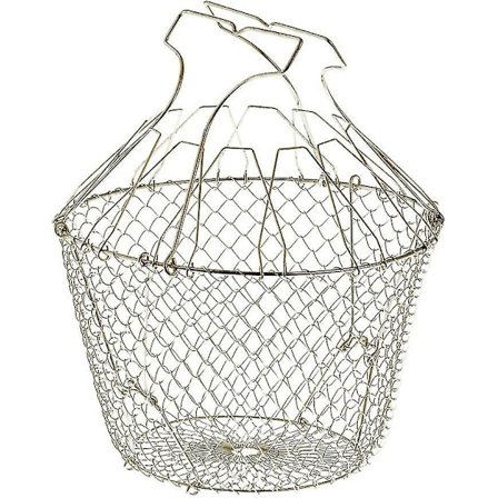 Sammenklappelig salatslynge med forstærkninger - Rustfrit stål - Nem opbevaring - Skånsom slyngning - 22,5 cm