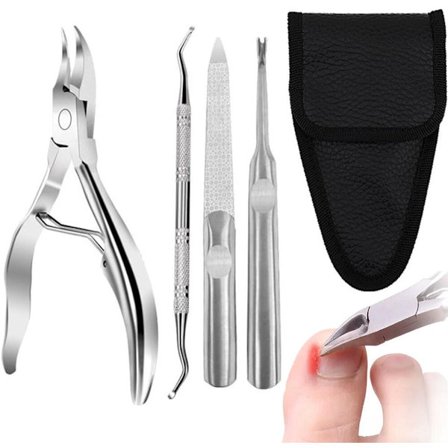 ING 4-i-1 Professionelle Negleklippere - V-Formet Neglebåndsklipper - Neglefil