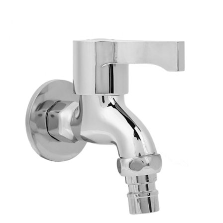 G1/2" Rostfritt Stål Tvättstuga Badrum Tvättmaskin Väggmonterad Kran Enstaka Kallt Vatten Kran