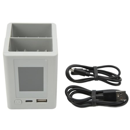 2-vägs laddningshubb PD snabbladdning färgskärm USB LCD batteriladdare för DJI Mini 3 drönare grå