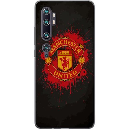 Kompatibelt Mobildeksel til Xiaomi Xiaomi Mi Note 10 Pro Manchester United logo i rød og gul farge med røff sportslig bakgrunn