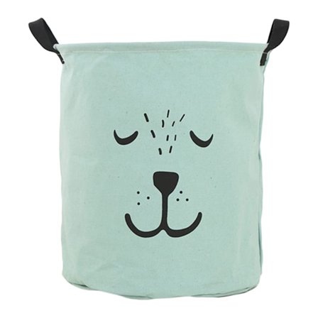 Engros sammenleggbar oppbevaringskurv Stoffvaskeripose Snøring Organizer Klær Leker Oppbevaring med håndtak(35*40cm)