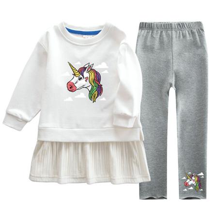 Girls Swing Sweatshirt Klänning+ Byxor Långärmad 115 Delar Outfit