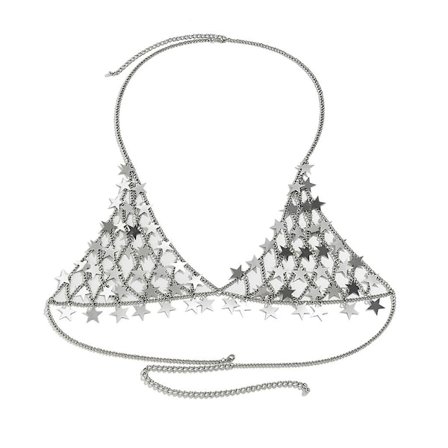 Trendiga stjärnformade paljetterade rygglösa korta linnen för kvinnor, sexig glittrande behå