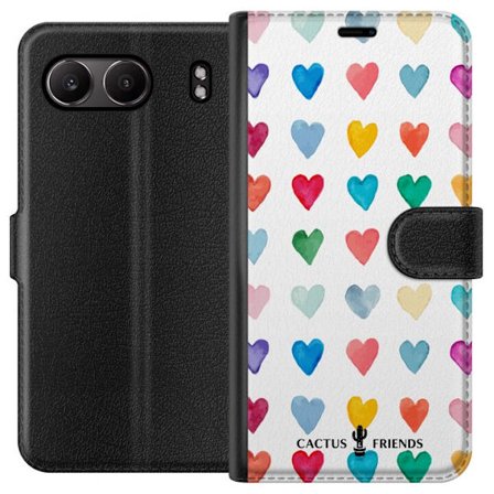 Yhteensopiva Lompakkokotelo OnePlus OnePlus Nord 4 Cactus and Friends - Watercolor Love Grid