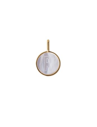 Design Letters Pearl Charm Gold A-Z - Gold - ONE SIZE
