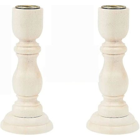 Trælysestage Antik Lysestager Håndværk Vintage Brun Lysestager