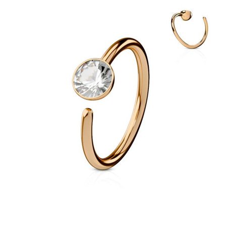 Piercing ring i Härdad 316L kirurgiskt stål med cubik zirkon