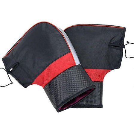 Motorsykkelstyrehanske Vindtette Votter Håndvarmer Vanntett Varm Motorsykkel Styrestang Hånddeksel Muffe Hånd, Rød JEU