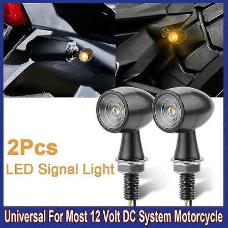2st Motorcykel LED Blinkers Gul Ljus Mini Signal Lampa Universal För De Flesta 12 Volt DC System Motorcykeltillbehör
