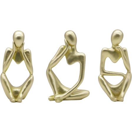 Abstrakt Skulptur, 3 delar Harts Mini Thinker Skulptur Ornament Set för skrivbord Hylla Inredning Kontor Sovrum Ballroom Dancers Balett Lovers Resi