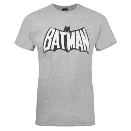 Batman Officiell Retro Logo T-shirt S Grå