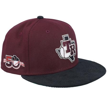 New Era - MLB Červená fitted Kšiltovka - Texas Rangers Chime 59FIFTY 50 Years Maroon/Black Fitted @ Hatstore