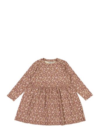 Jersey Dress Sessa Dresses & Skirts Dresses Baby Dresses Long-sleeved Baby Dresses Multi/mønstret Wheat