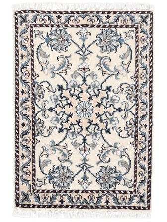 Håndknyttet Nain 62X87 Uldtæppe Beige/Mørkegrå Lille