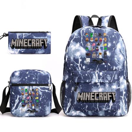 Min värld skolväska utskrift tre delar set Lightning Blue ~ 5
