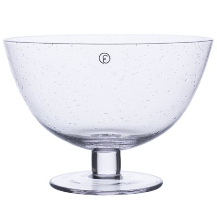 Ernst Skål på fot 16,5x12 cm, boblete glass' - 'Klar