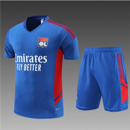 22-23 ny säsong Lyon kortärmad jerseydräkt blue XXL