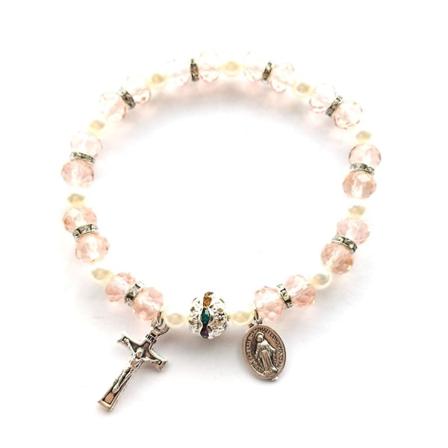 Korsar Rosenkrans Armbånd Dekorativt Ornament Gave Tilbehør Forsyninger [dB} Pink