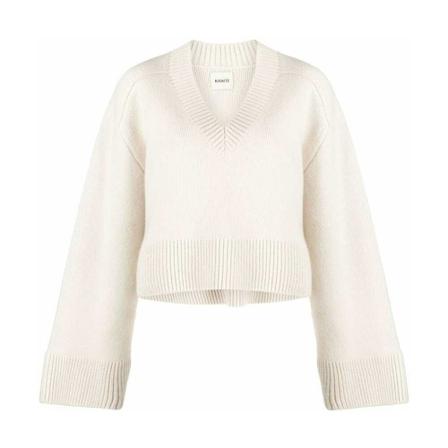 Khaite, V-neck Knitwear Wit, Dames, Maat:S