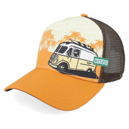 Coastal - Orange trucker Cap - Hft Surfbubbi Khaki/Rust A-Frame Trucker @ Hatstore