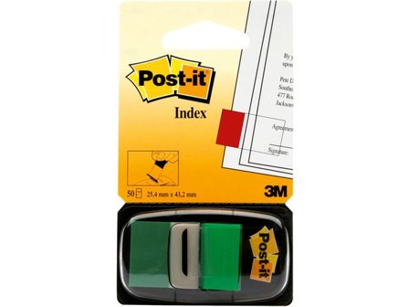 Post-it Indexflikar, medium, 25,4 x 43,2 mm, grön, 680-3 - Lyreco - Kontorsmaterial - Indexflikar och märkflikar - Indexflikar i plast