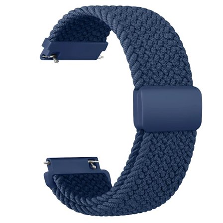 20mm flettet Solo Loop for Garmin Vivoactive 5/3/3 Music Band armbånd for Garmin VivoMove3/Trend/Sport Venu SQ/SQ2/2plus Rem Navy Blue