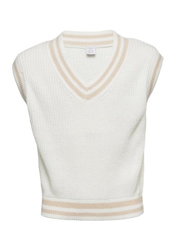 Sweater Vest Knitted Stripe White Lindex