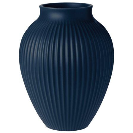 Knabstrup Ripple vase 27 cm, matt dark blue' - 'Mat dark blue