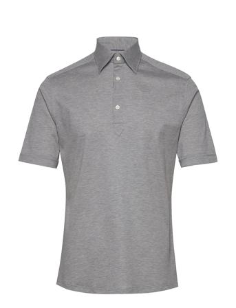 Men's Shirt: Casual Pique Polos Short-sleeved Grå Eton