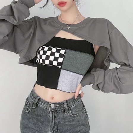 Naisten hihaton elastoitu tankki + pusero L