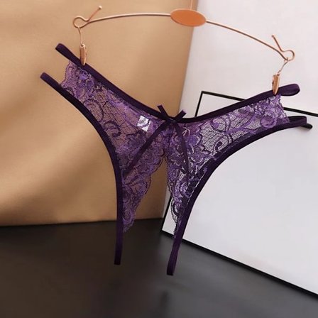 Go Go Gadget - Sexig stringtrosa - Underkläder - Med öppen gren - Spets - Lila - One size