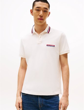 Tommy Hilfiger Hilfiger Tipped Reg Polo - White - M